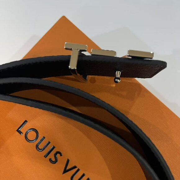Louis Vuitton Silver Buckle Checkerboard Belt